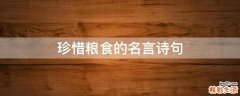 珍惜粮食的名言诗句