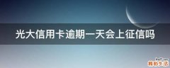 光大信用卡逾期一天会上征信吗