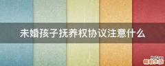 未婚孩子抚养权协议注意什么