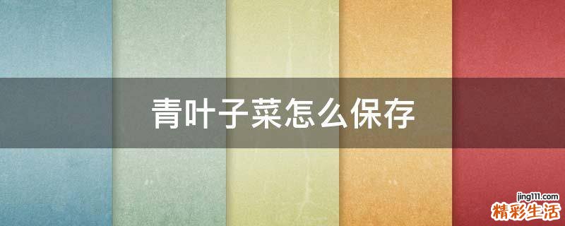 青叶子菜怎么保存