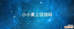 小小麦上征信吗