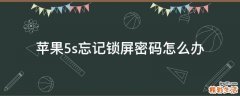 苹果5s忘记锁屏密码怎么办