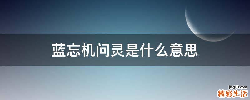 蓝忘机问灵是什么意思