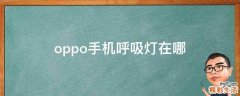 oppo手机呼吸灯在哪