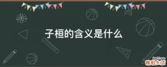 子桓的含义是什么