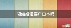 领结婚证要户口本吗
