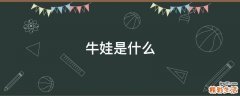 牛娃是什么
