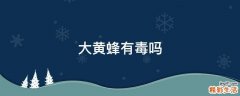 大黄蜂有毒吗