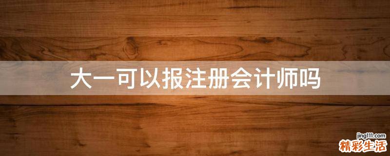 大一可以报注册会计师吗