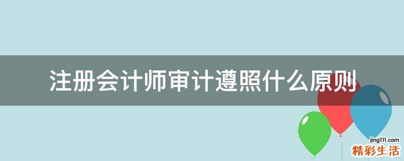 注册会计师审计遵照什么原则