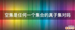空集是任何一个集合的真子集对吗