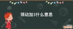 领动加3什么意思