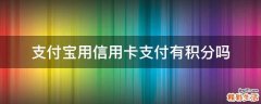 支付宝用信用卡支付有积分吗