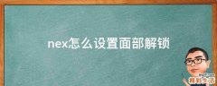 nex怎么设置面部解锁