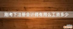 刚考下注册会计师有用么工资多少