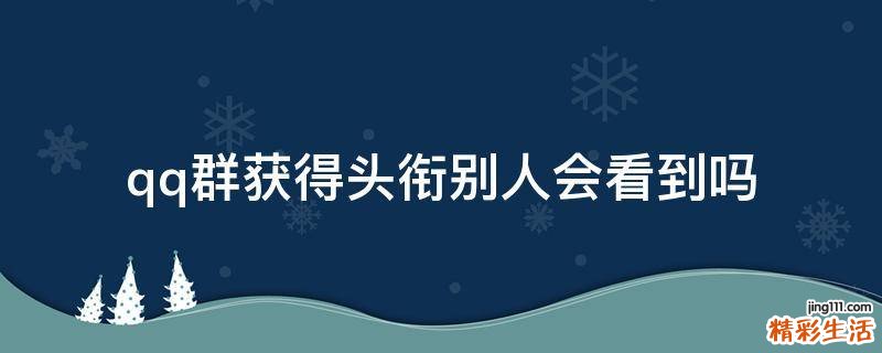 qq群获得头衔别人会看到吗