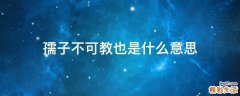 孺子不可教也是什么意思