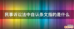 民事诉讼法中自认条文指的是什么