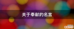 关于奉献的名言