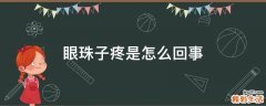 眼珠子疼是怎么回事