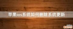 苹果ios系统如何删除系统更新