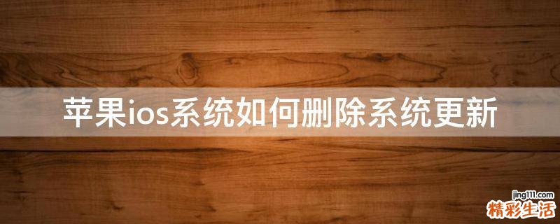 苹果ios系统如何删除系统更新