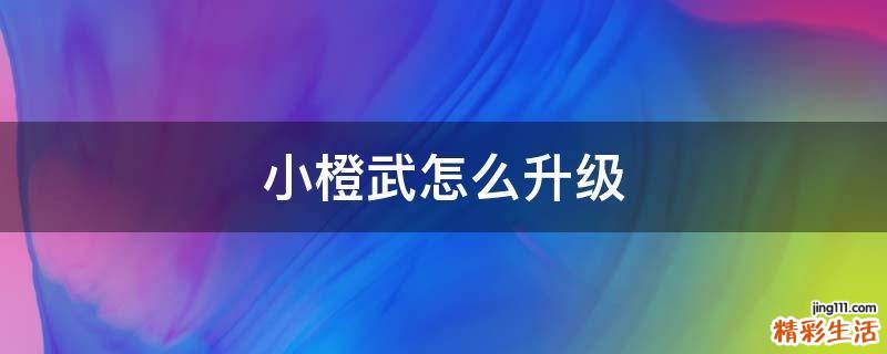小橙武怎么升级