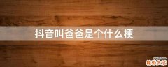 抖音叫爸爸是个什么梗