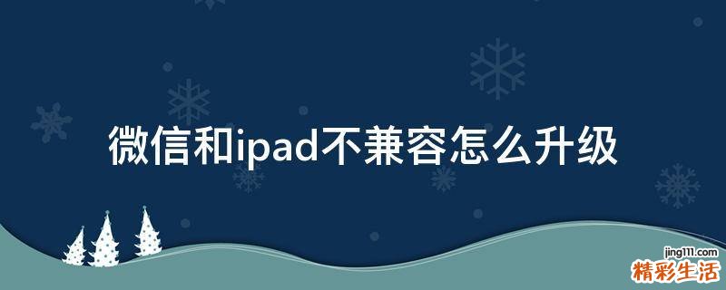 微信和ipad不兼容怎么升级
