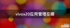 vivox20应用管理在哪