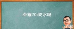 荣耀20s防水吗