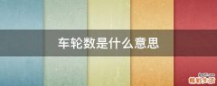 车轮数是什么意思