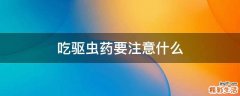 吃驱虫药要注意什么