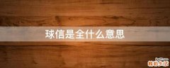 球信是全什么意思