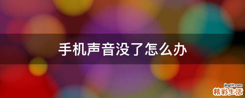 手机声音没了怎么办