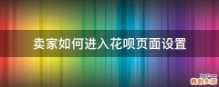 卖家如何进入花呗页面设置