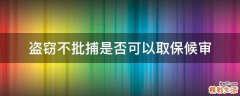 盗窃不批捕是否可以取保候审