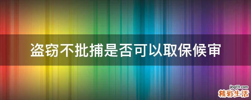 盗窃不批捕是否可以取保候审