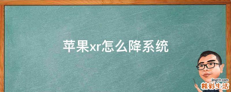 苹果xr怎么降系统