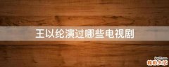 王以纶演过哪些电视剧