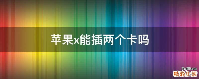 苹果x能插两个卡吗