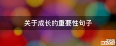 关于成长的重要性句子