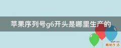 苹果序列号g6开头是哪里生产的
