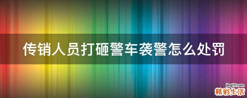 传销人员打砸警车袭警怎么处罚