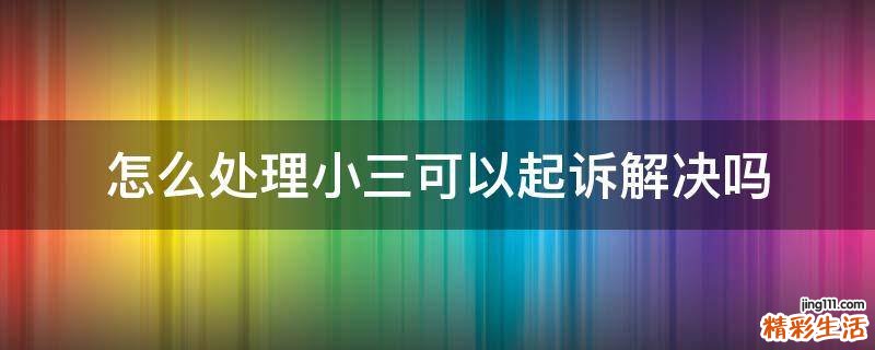 怎么处理小三可以起诉解决吗