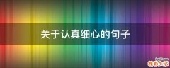 关于认真细心的句子
