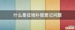 什么是征地补偿登记问题