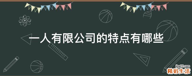 一人有限公司的特点有哪些