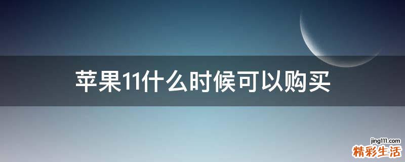 苹果11什么时候可以购买
