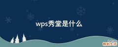 wps秀堂是什么